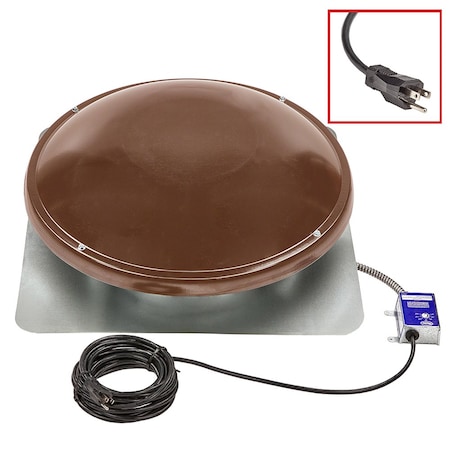 Gaf Master Flow 1050 CFM Brown Galvanized EZ Cool Plug-In Power Roof Mount Attic Fan EZCR1BR